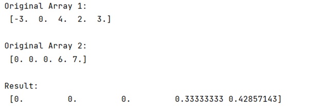 Example: NumPy: How to return 0 with divide by zero?