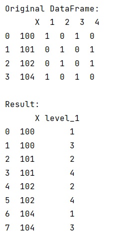 Example: Reverse a get dummies encoding in pandas