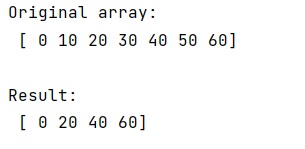 Example: Select all elements except for a sequence of indices