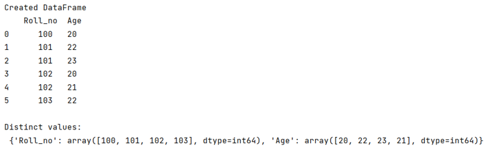 Example: Select distinct across multiple columns