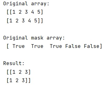 Example: Select elements of numpy array via boolean mask array