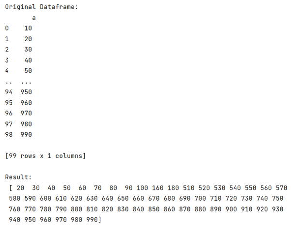 Example: Select multiple ranges of columns