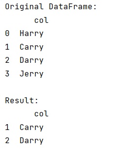 Example: How to select rows that do not start with some str in pandas?