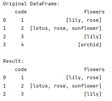 Python - Pandas Dataframe Select Rows Where A List-Column Contains Any Of A  List Of Strings