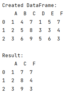 Example: Selecting columns by list