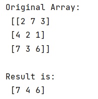 Example: NumPy selecting specific column index per row by using a list of indexes