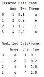 Example: Set Order of Columns