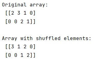 Shuffling non-zero elements of each row