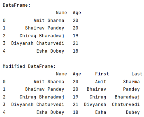 Example: Split a DataFrame string column into two columns