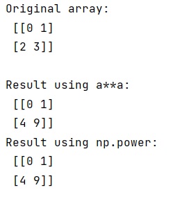 Example: How to square or raise to a power (elementwise) a 2D numpy array?