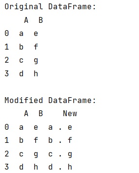 Example: String concatenation of two pandas columnsframe