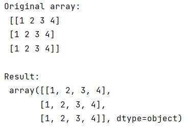 Example: String representation of a numpy array with commas separating its elements