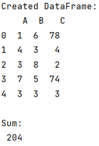 Example 2: Sum all values in a pandas dataframe