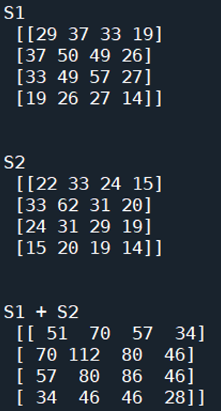 sum of symmetric matrices