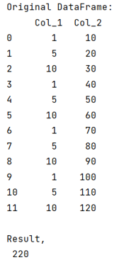 Example: Sum values in a column