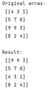 Example: Swapping two rows of an array