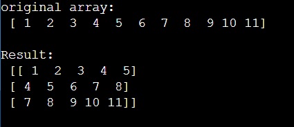 Example: How to take subarrays from NumPy array with given stride/stepsize?