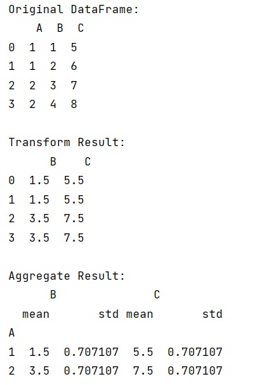 Example: Transform vs. aggregate in Pandas