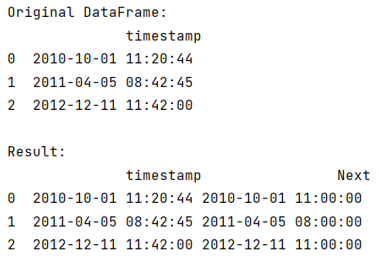 Example: Truncate timestamp column to hour precision
