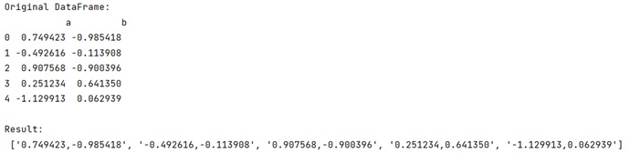 Example: Turn a pandas dataframe row into a comma separated string