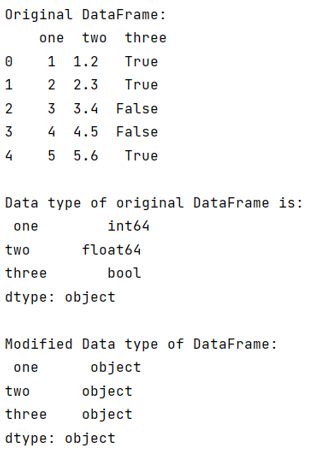 Turn all items in a dataframe to strings