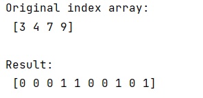 Converting an index array into a mask array