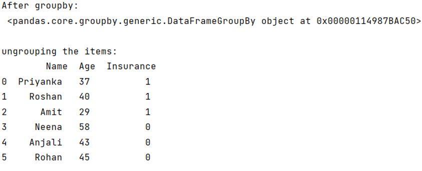 Example: Ungroup by operation opposite to groupby