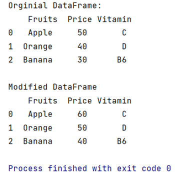 Example: Update a DataFrame in pandas