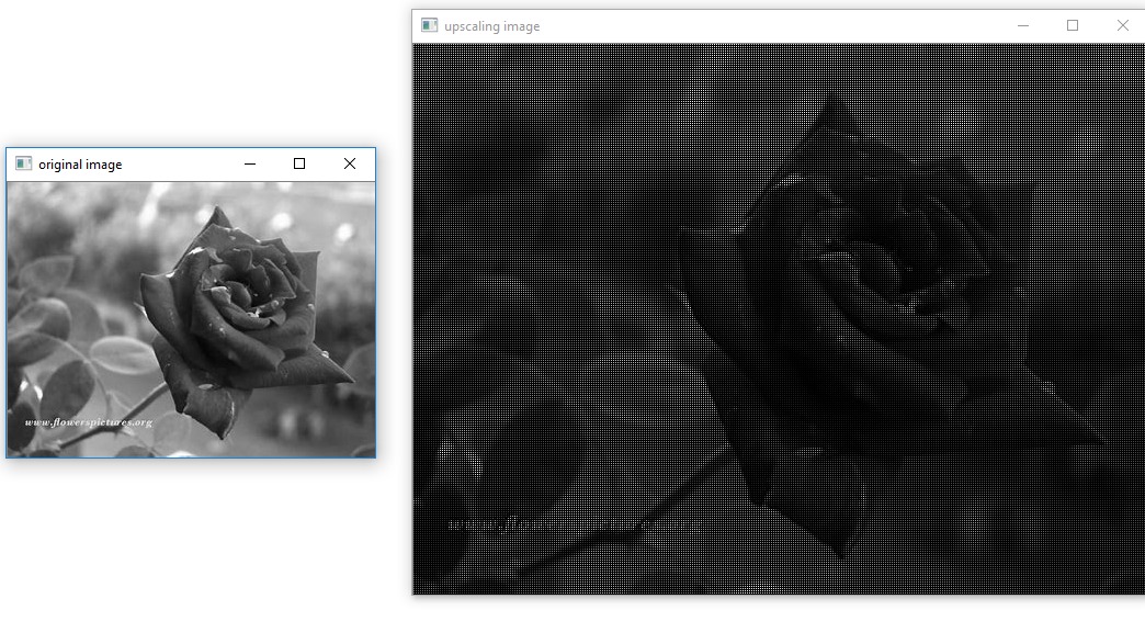 Upscaling the grayscale image in Python - output