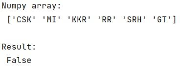 Example: Value exists in a NumPy array