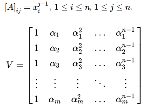 vandermonde matrix in Python