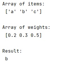 Example: Weighted choice short and simple