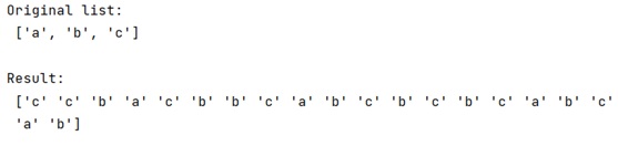 Ouput - weighted random sample of categories