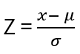 z-score formula