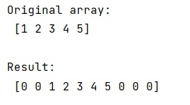 Example: Zero pad numpy array