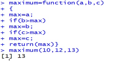 find max of 3 numbers in R language