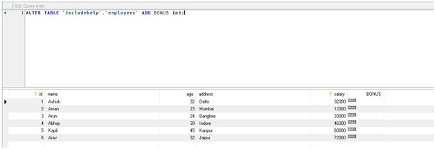 Alterations on table in SQL Query 2